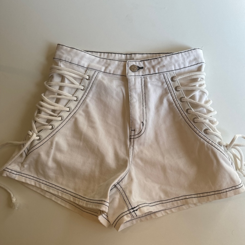 BDG White Lace-Up Women's Shorts